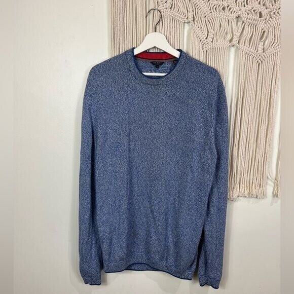 Mens Ted Baker Pullover Knot Sweater Blue/white Size 4 Mens XL - Picture 1 of 5